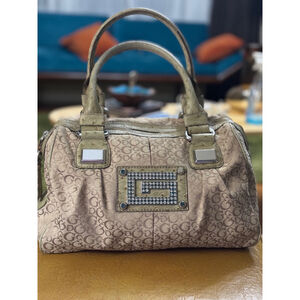 Women's Guess Beige Satchel Bag Size JS